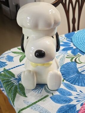 Vintage Chef Snoopy Canister Jar Ceramic